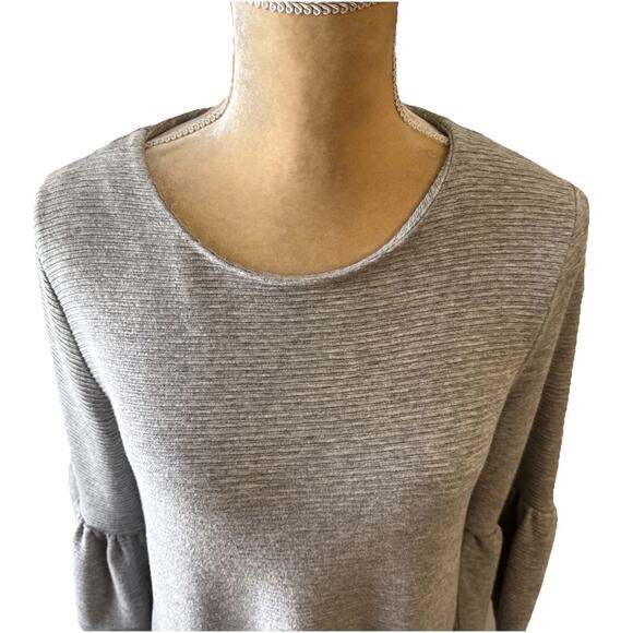 FRENCH CONNECTIONParos Sudan Bell Sleeve Shift Dress In Light Gray Melange Sz 6 - Picture 3 of 12